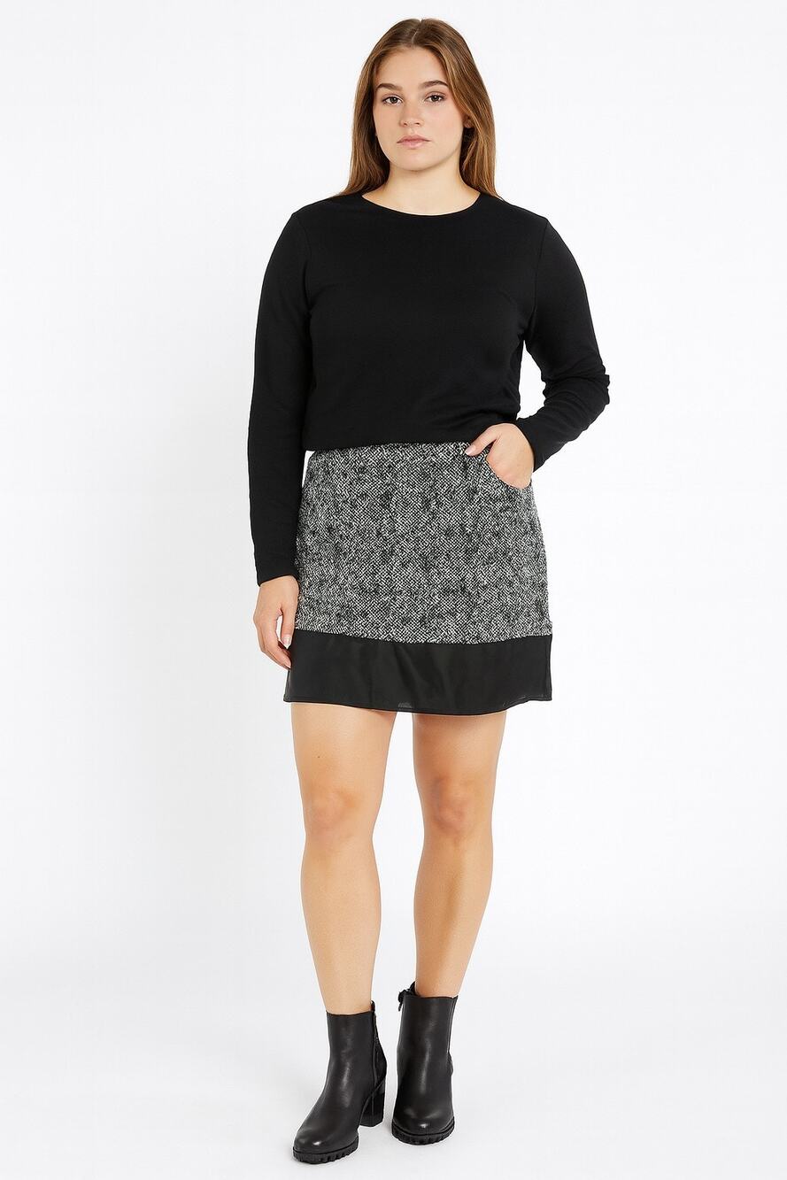 Michael Kors Women’s Petite XL Tweed Jacquard Mini Skirt Black White NWT